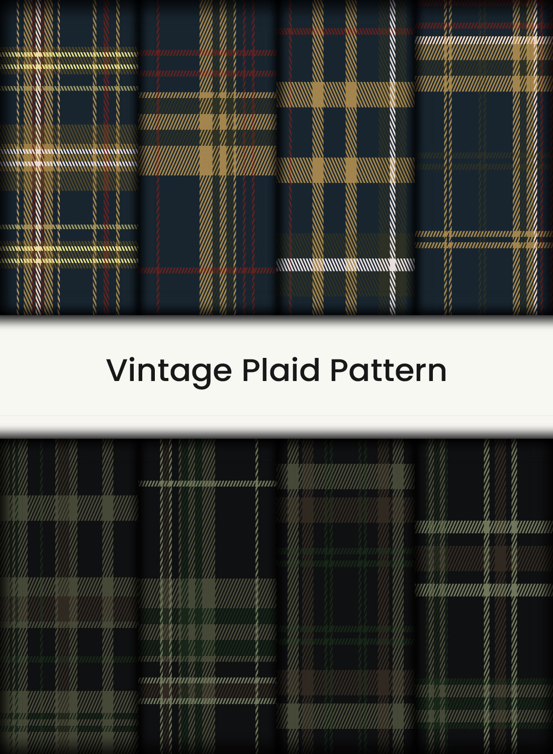 Vintage plaid pattern set-Only $9 pinterest preview image.