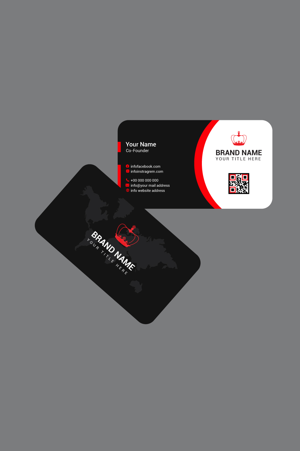 Modern Business Card Template pinterest preview image.