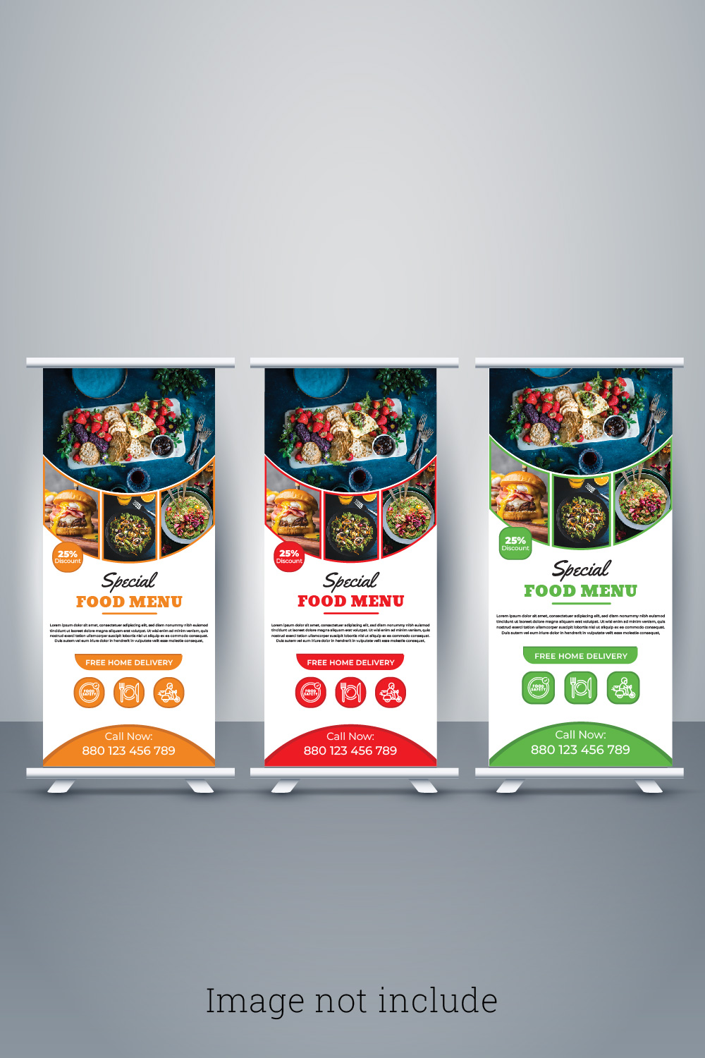Special food Roll-Up banner Template Design pinterest preview image.