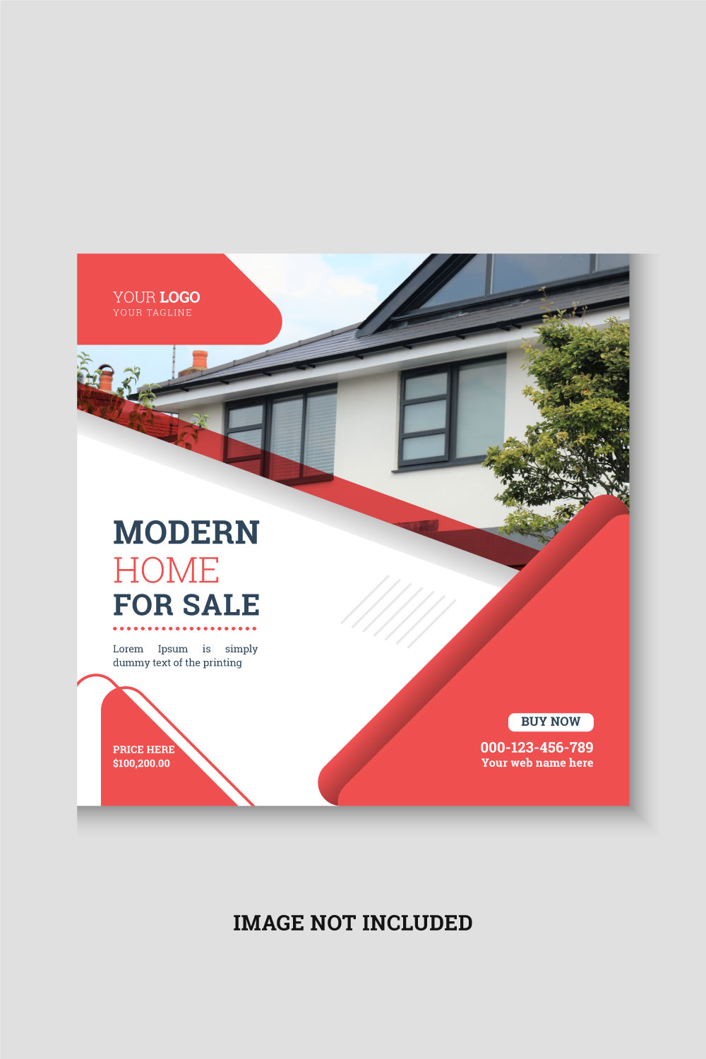 Real estate house property social media post or square banner template pinterest preview image.