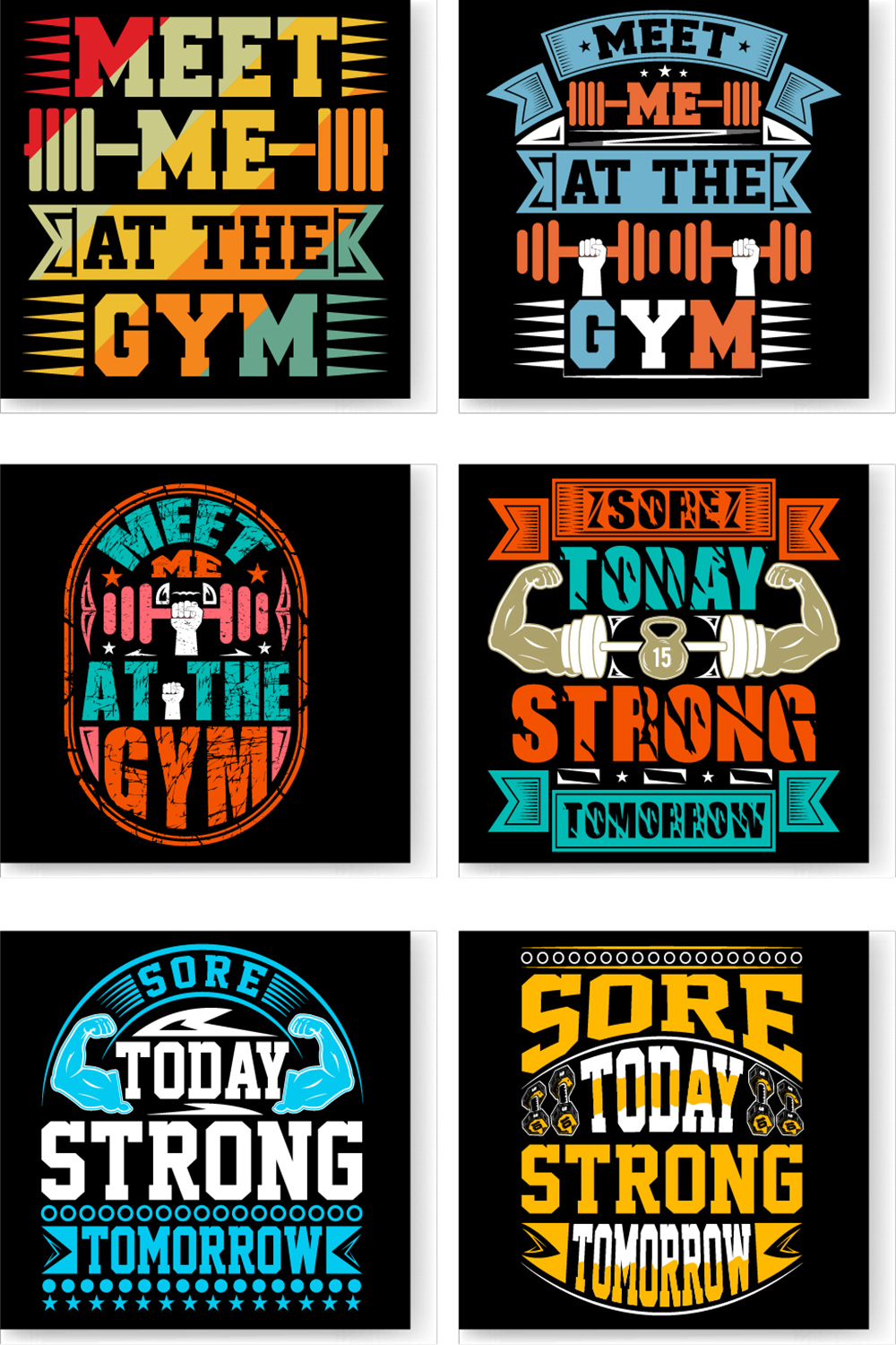 Gym T-shirt design bundle, GYM T SHIRT, gym t shirt vector pinterest preview image.