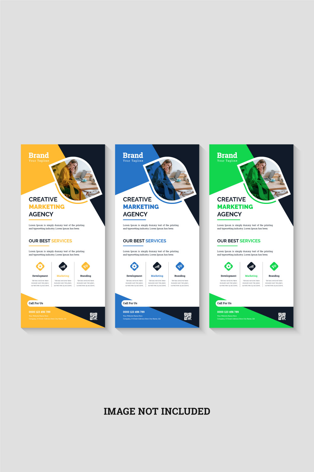 Corporate business dl flyer or rack card design template pinterest preview image.