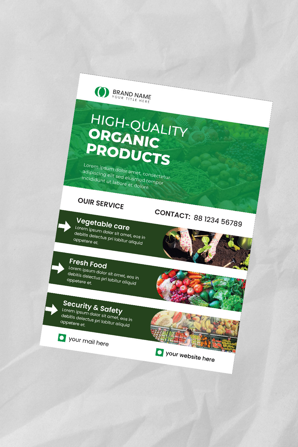 Organic Flyer Design pinterest preview image.