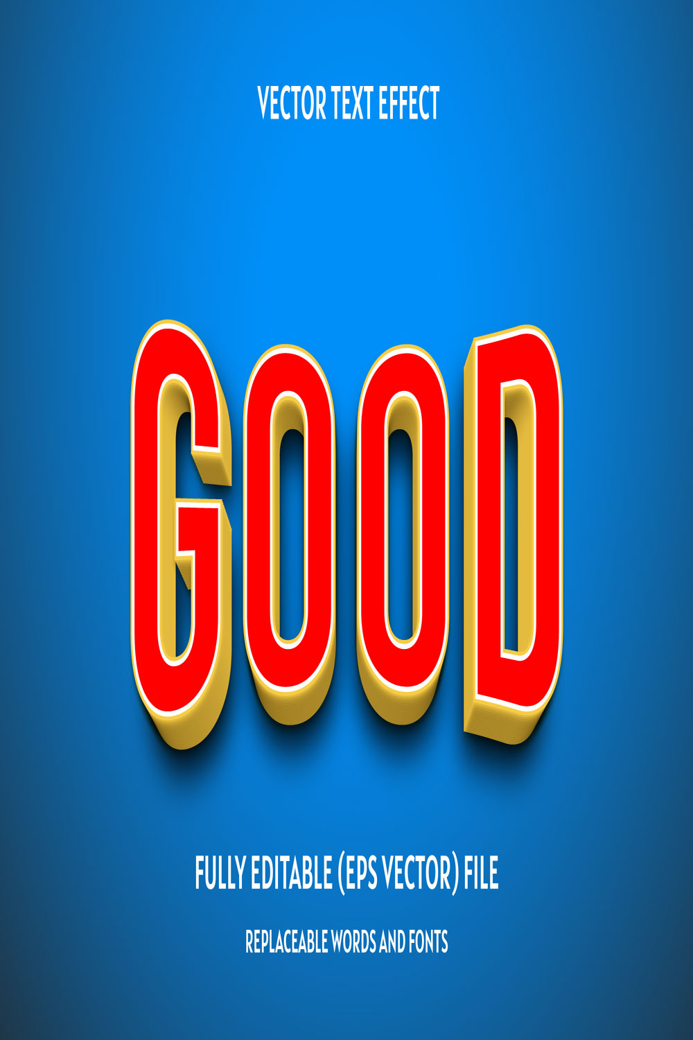 Good 3d text effect editable style pinterest preview image.