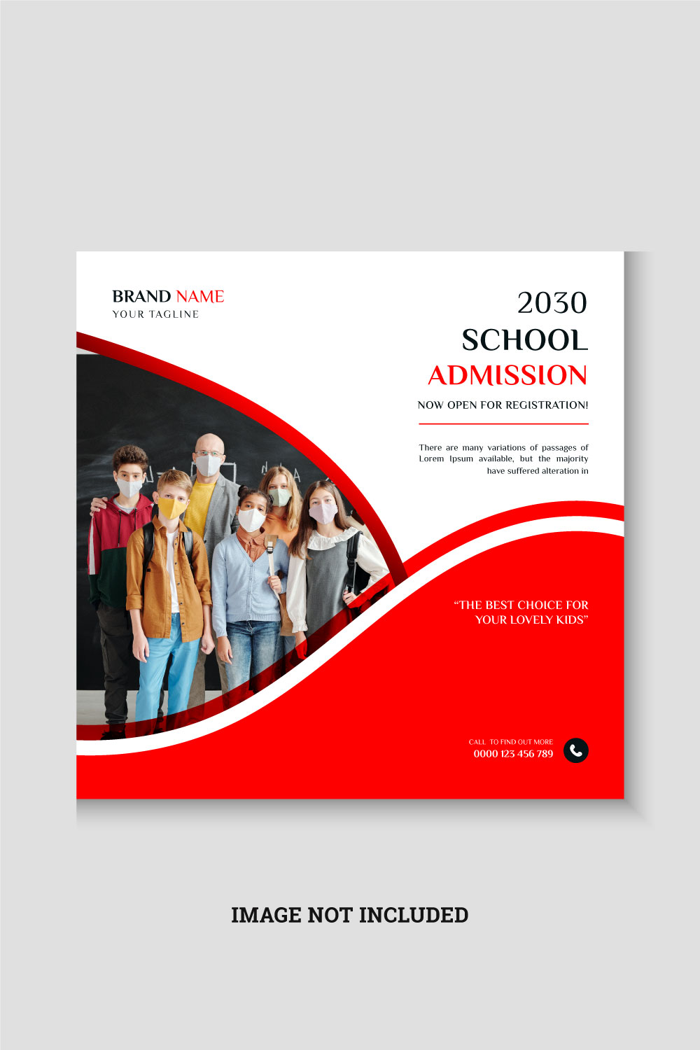 back to school admission web banner template pinterest preview image.
