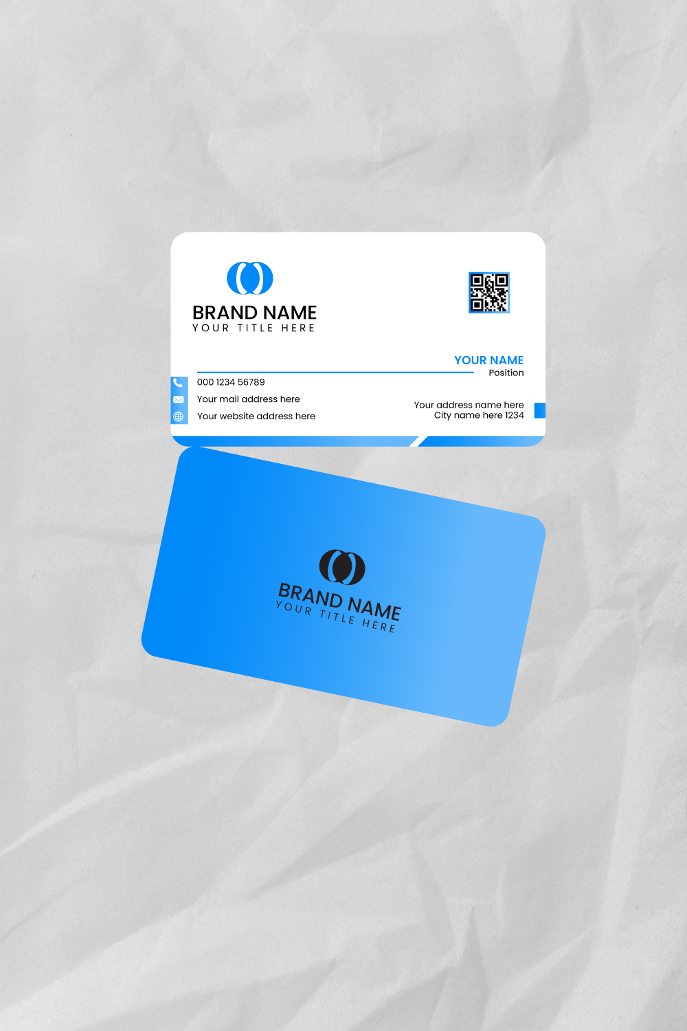 Modern Business Card Template pinterest preview image.