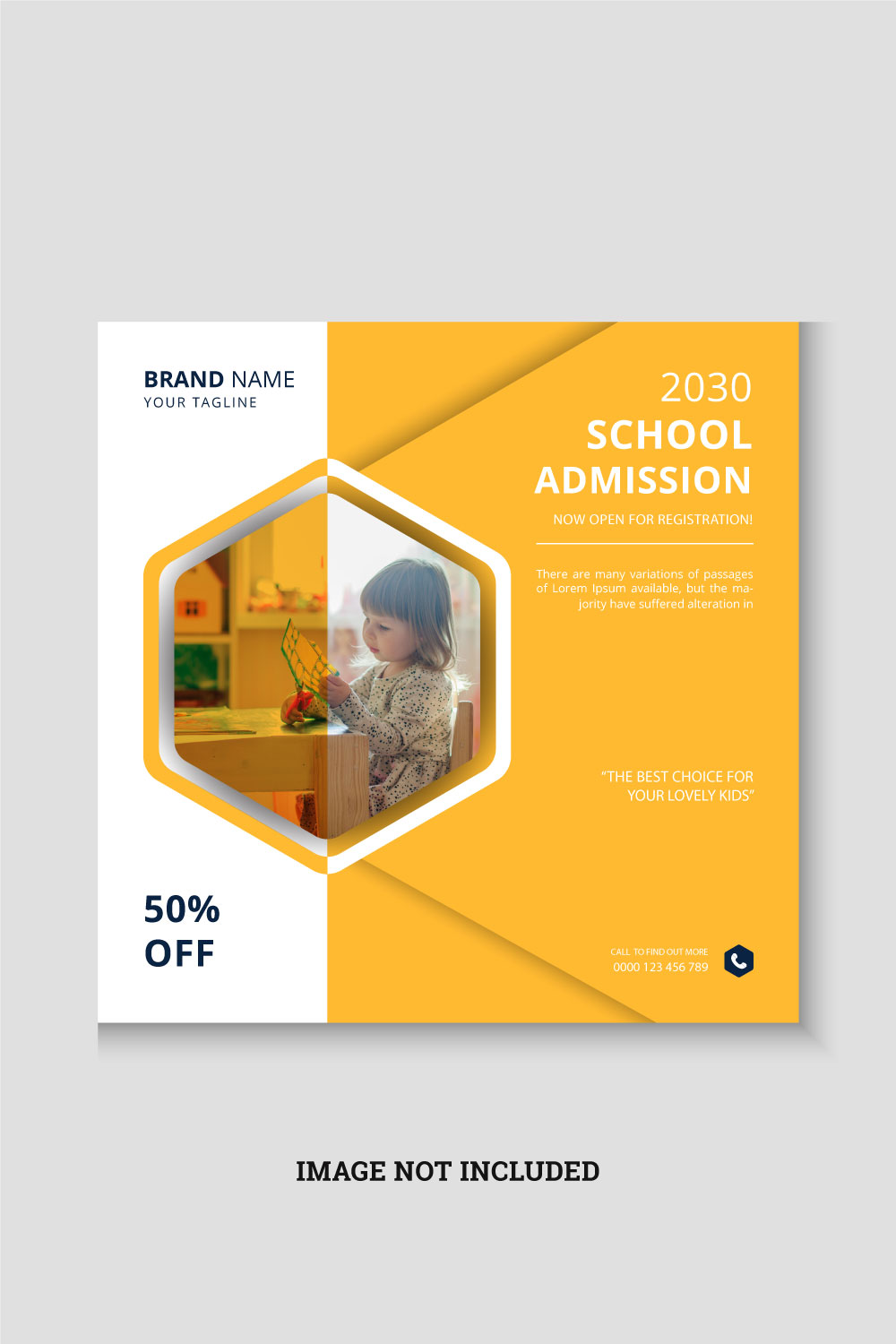 Back to school admission web banner pinterest preview image.