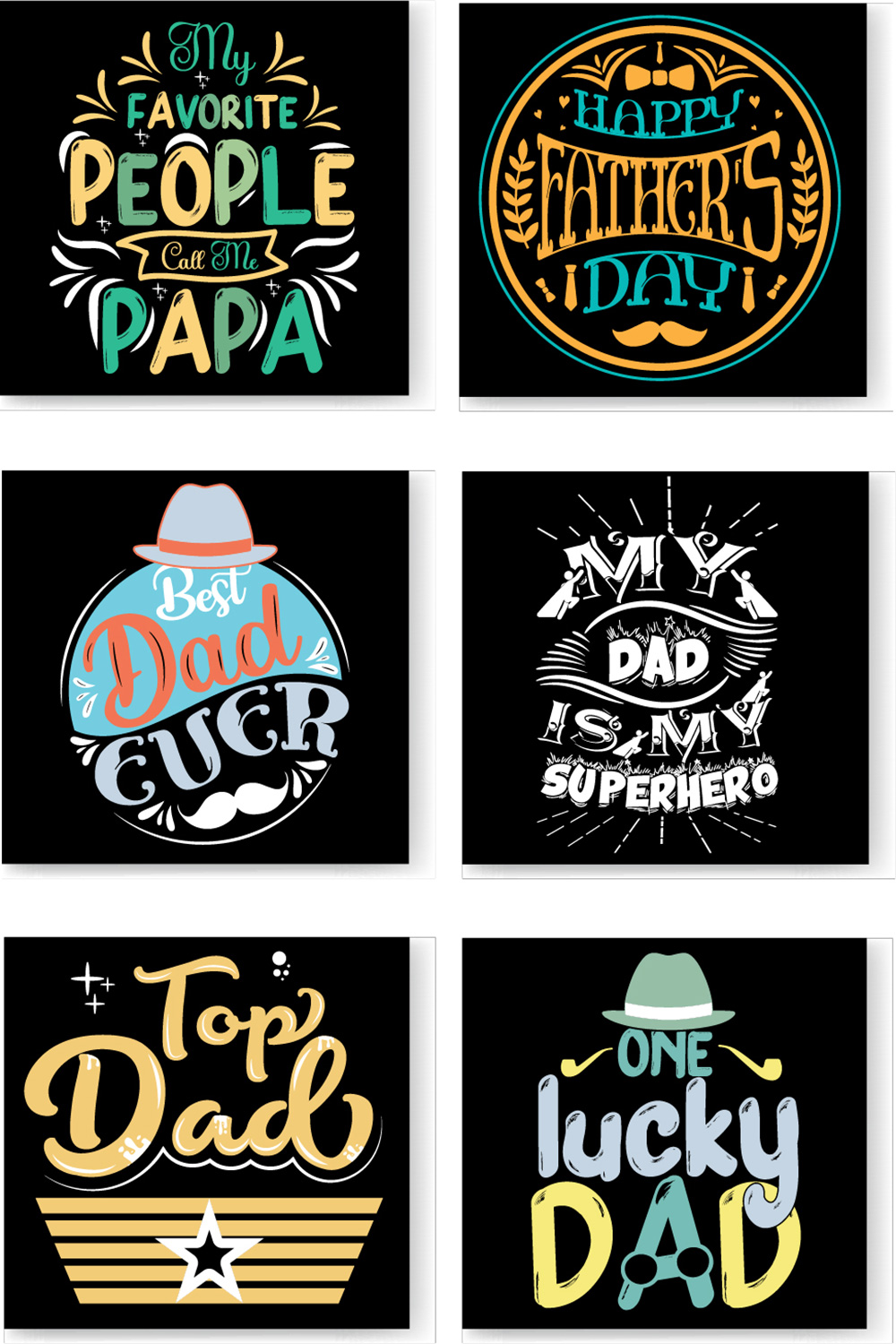 Father’s day t-shirt design bundle, Dad t-shirt design, papa t shirt pinterest preview image.
