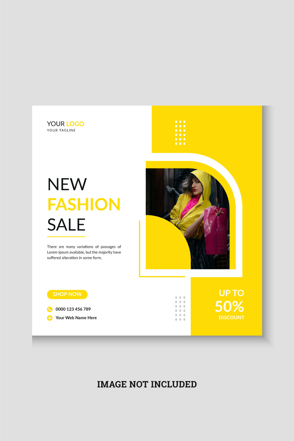 Fashion sale instagram post or social media banner design template pinterest preview image.