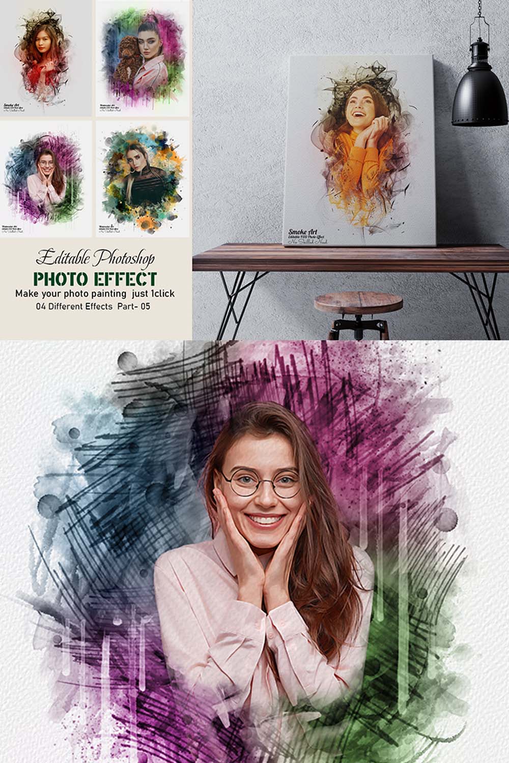 Painting Photoshop Effect pinterest preview image.