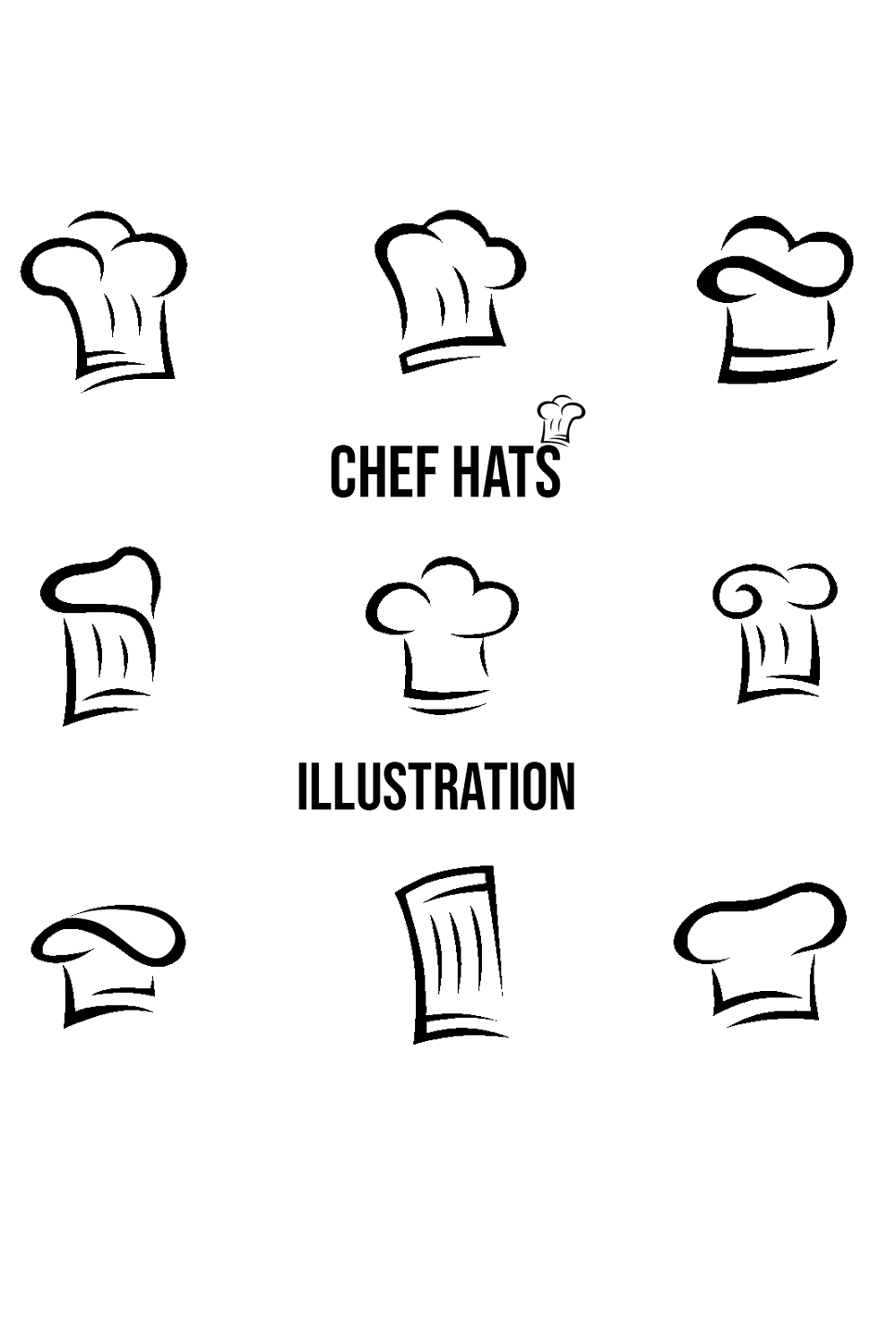 CHEF HATS ILLUSTRATION pinterest preview image.