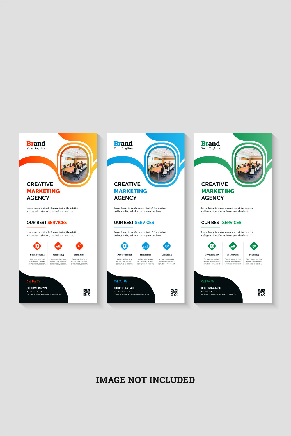 Modern and Creative business dl flyer or rack card design template pinterest preview image.