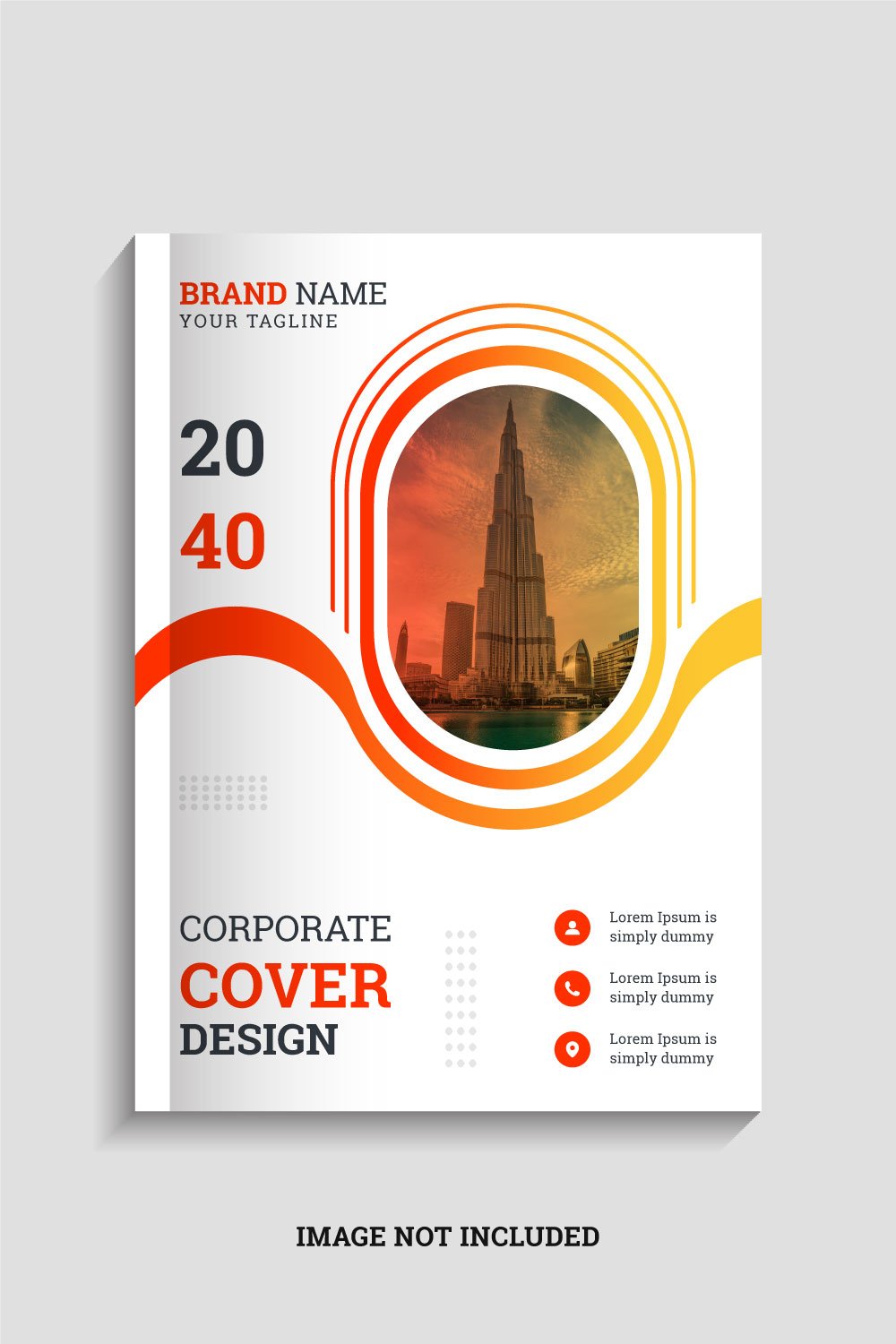 Corporate and creative business book cover design template a4 pinterest preview image.