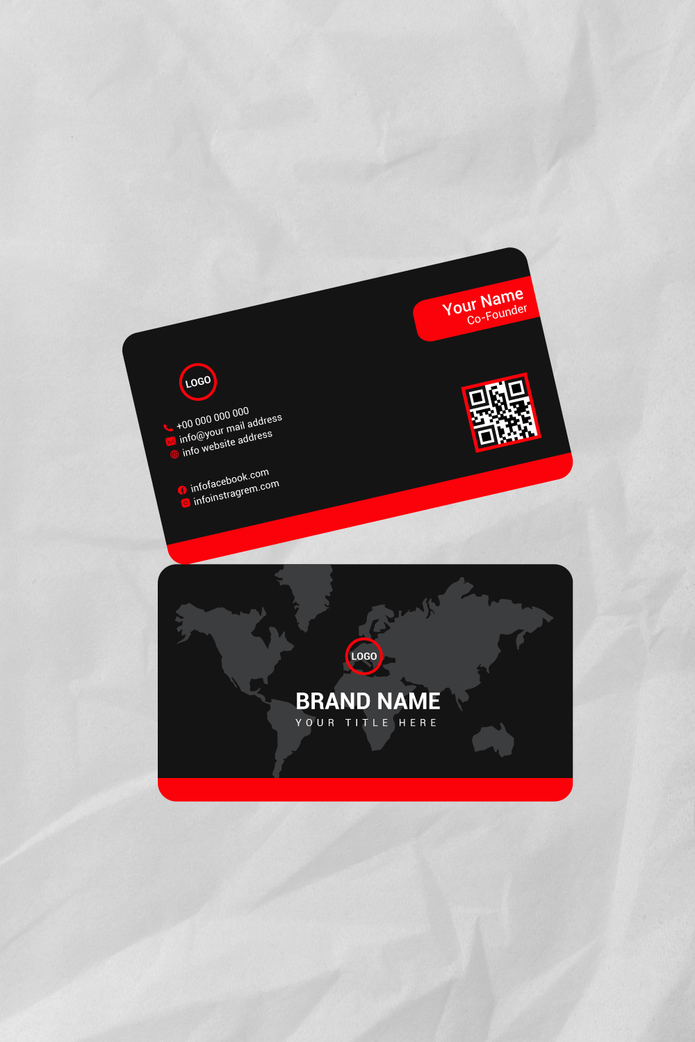 Business Card Template pinterest preview image.