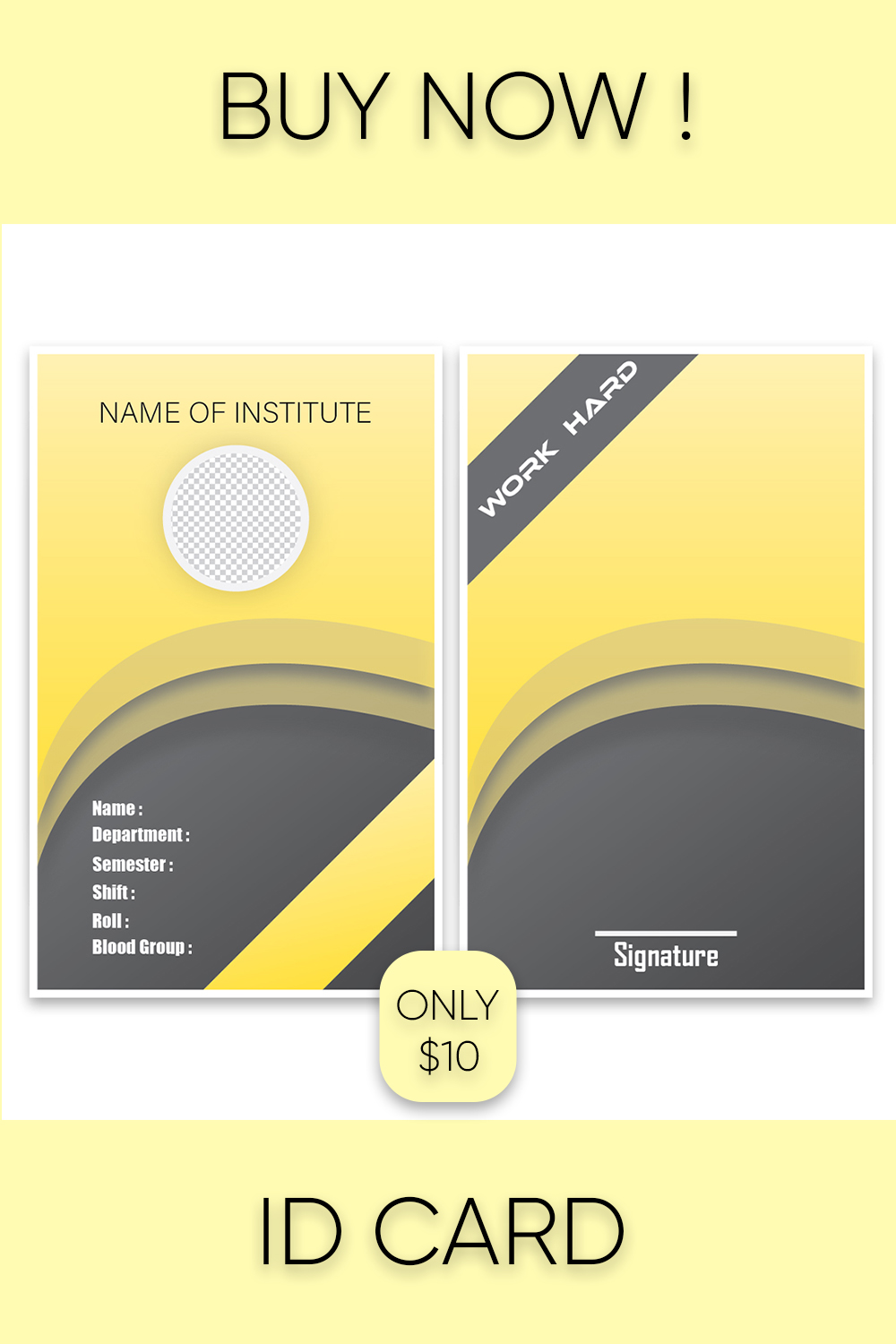 Corporate Modern ID CARD Design pinterest preview image.