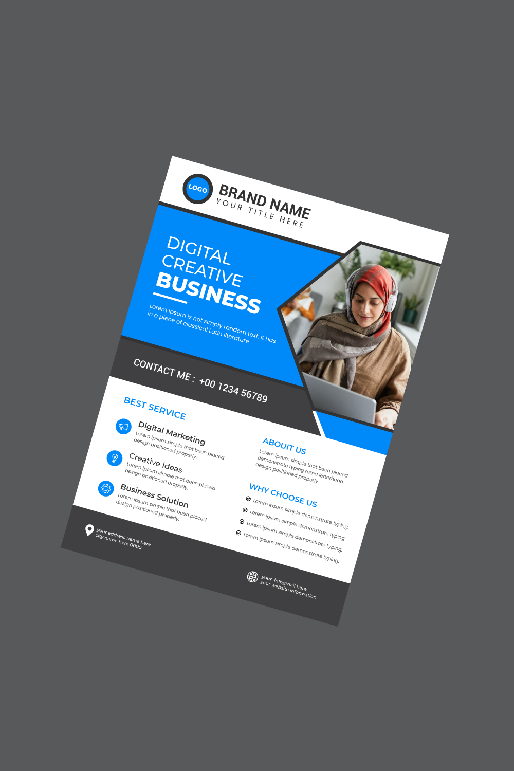 Corporate Flyer Template pinterest preview image.