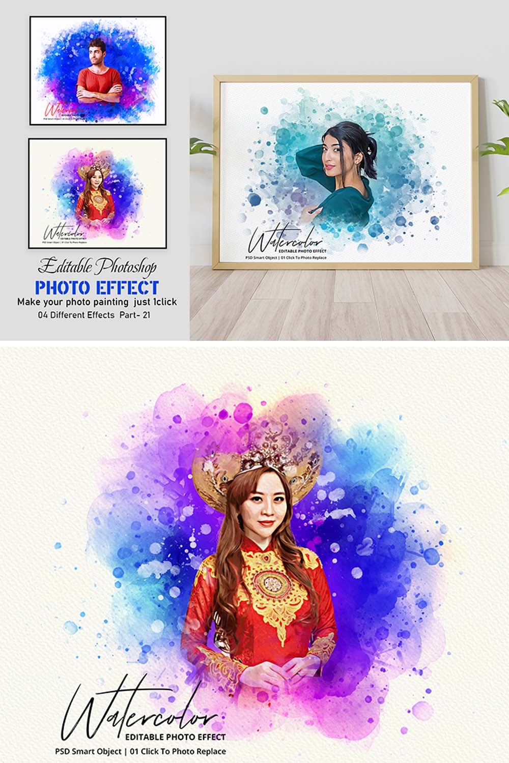 Editable Painting Photo Effect pinterest preview image.