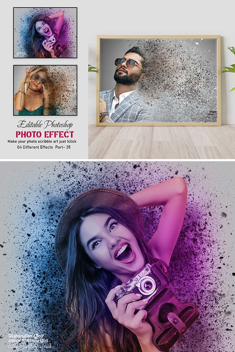 Dispersion Photoshop Photo Effect pinterest preview image.