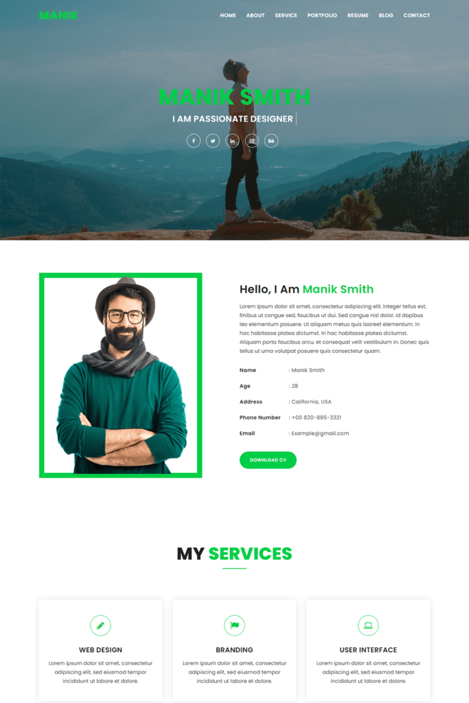 Portfolio Website HTML Template - MasterBundles