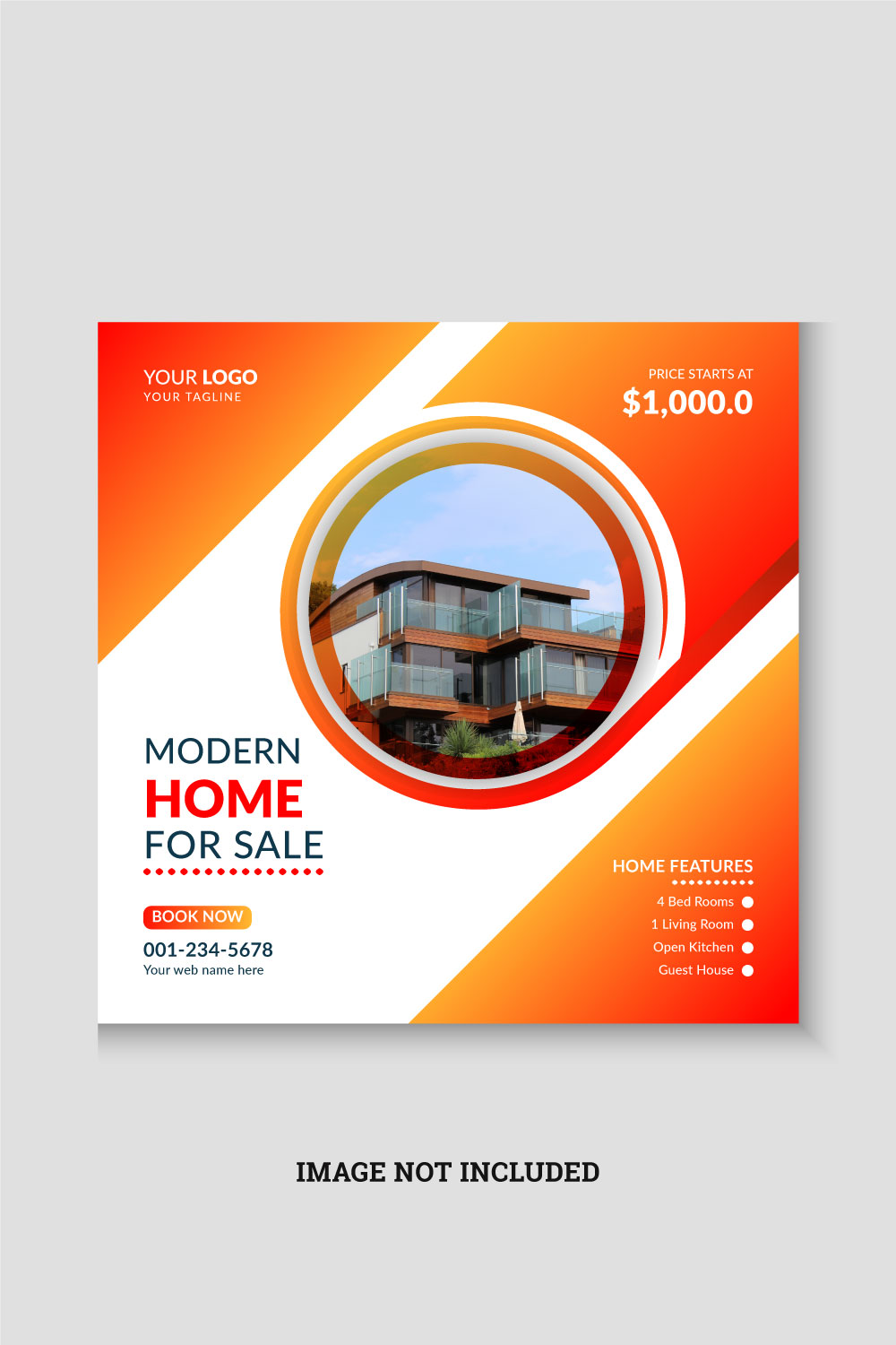 Real estate house property social media post and instagram banner design template pinterest preview image.