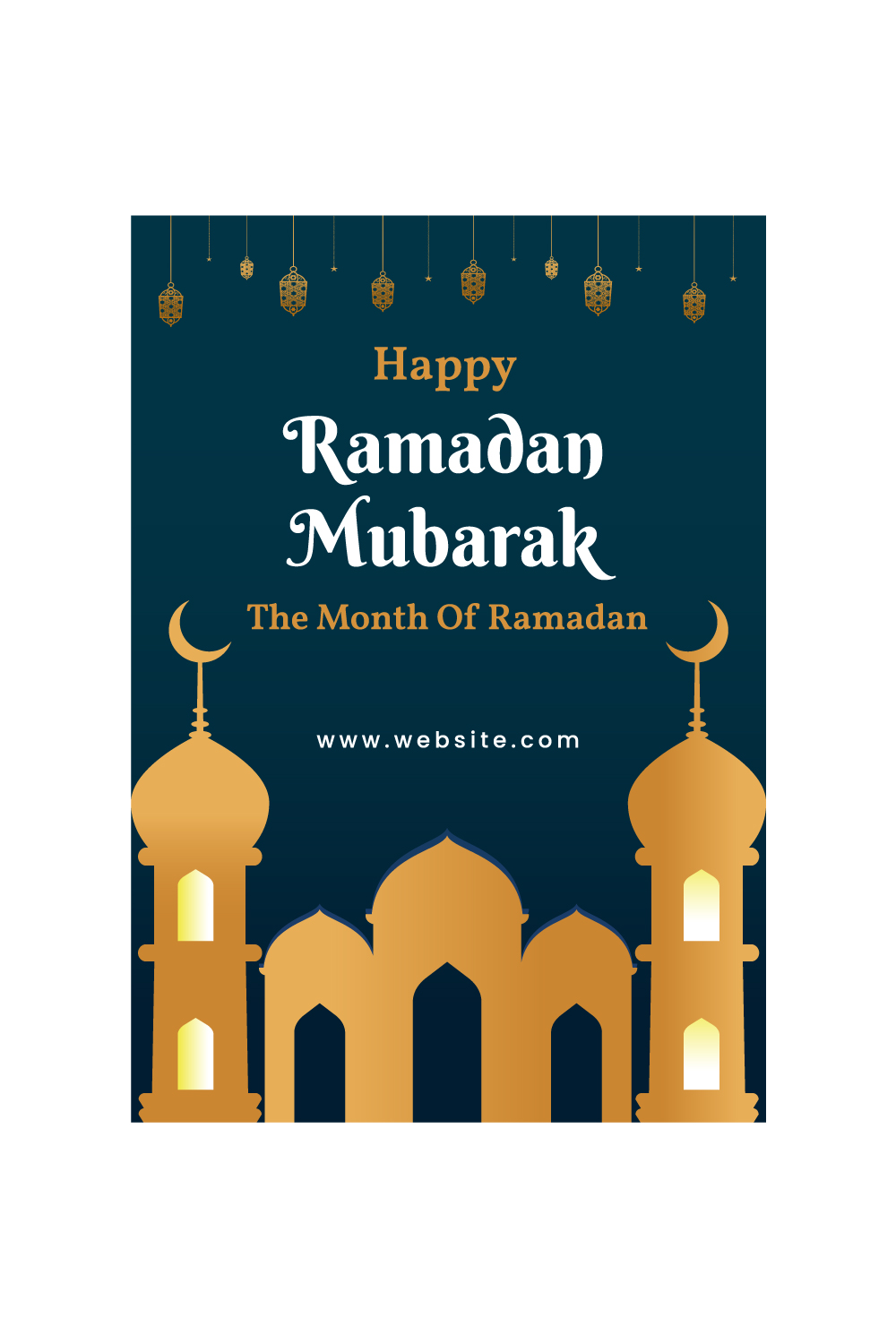 Ramadan Flyer Template pinterest preview image.