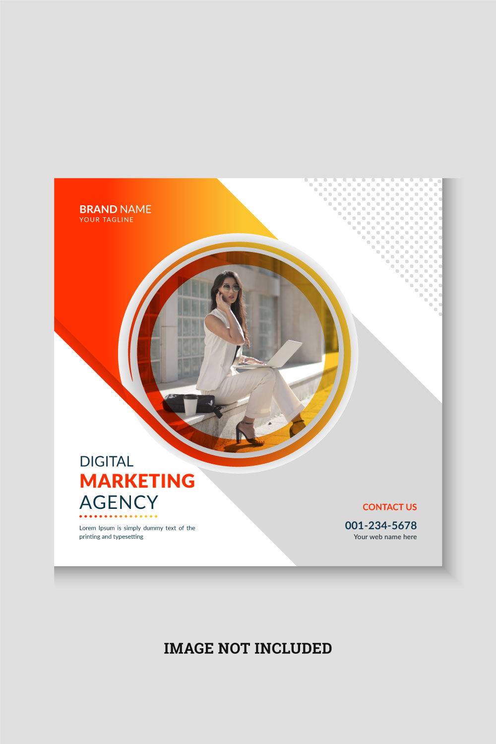 Digital marketing agency and corporate social media post banner design template pinterest preview image.