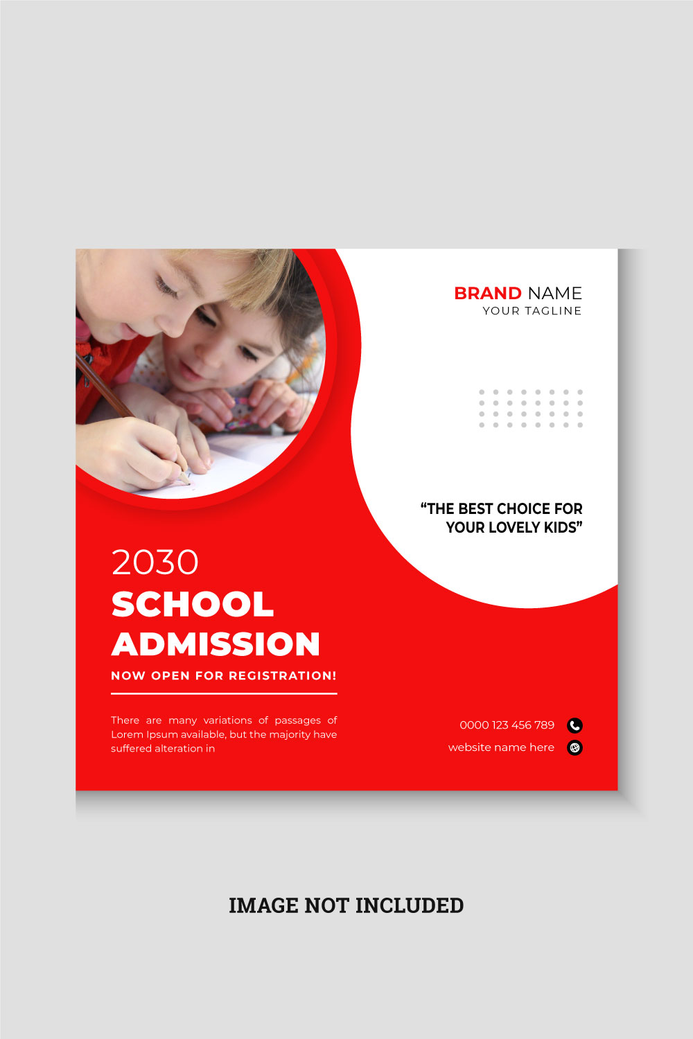 School admission square banner pinterest preview image.