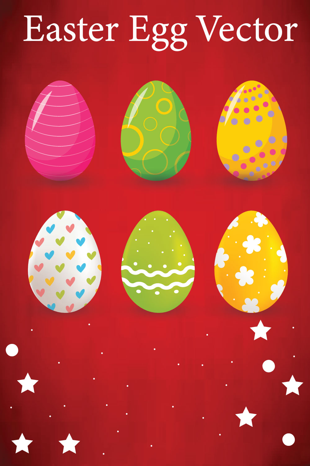 Cute Easter Egg Vector pinterest preview image.