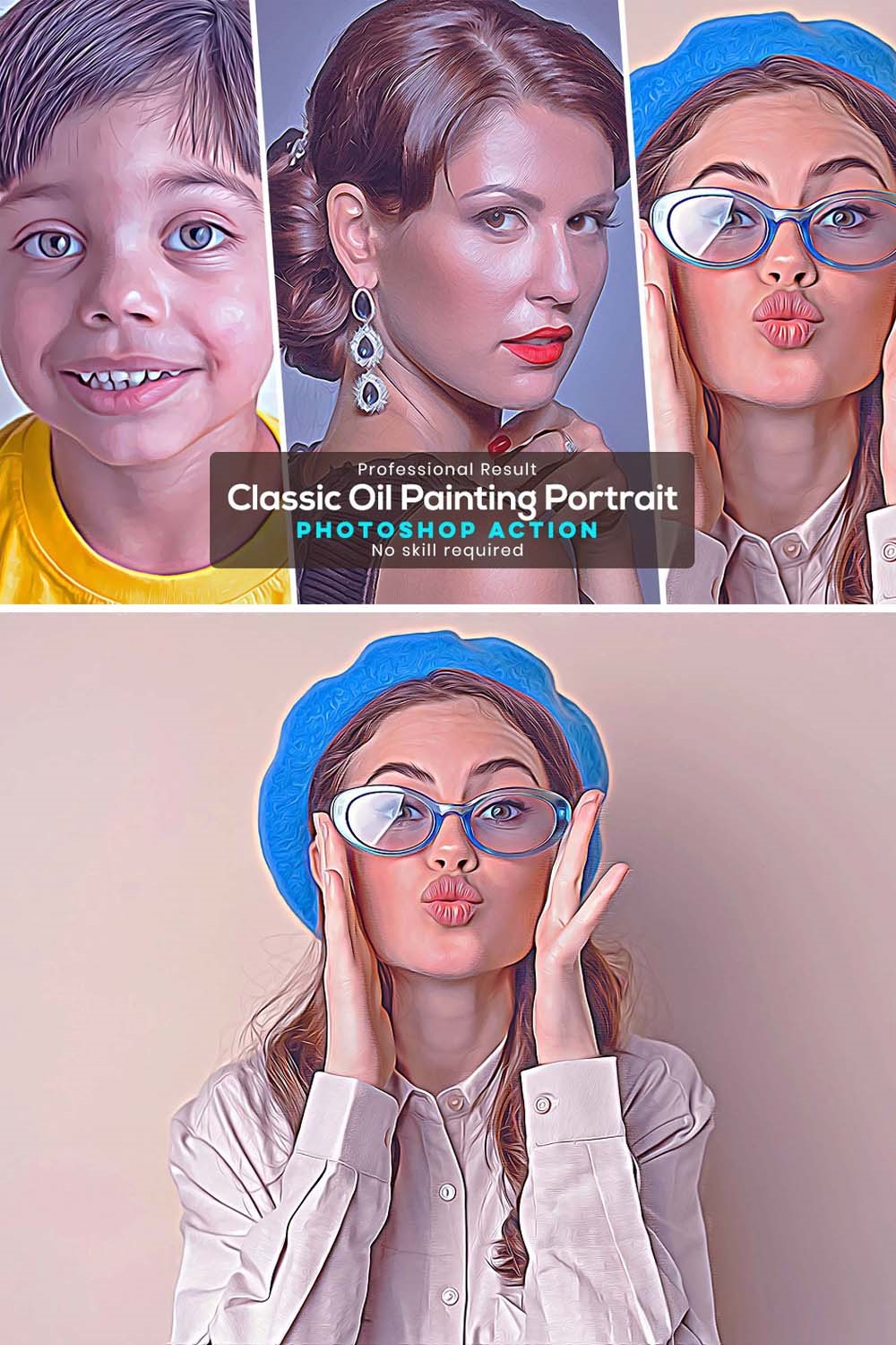 Classic Oil Painting Portrait pinterest preview image.