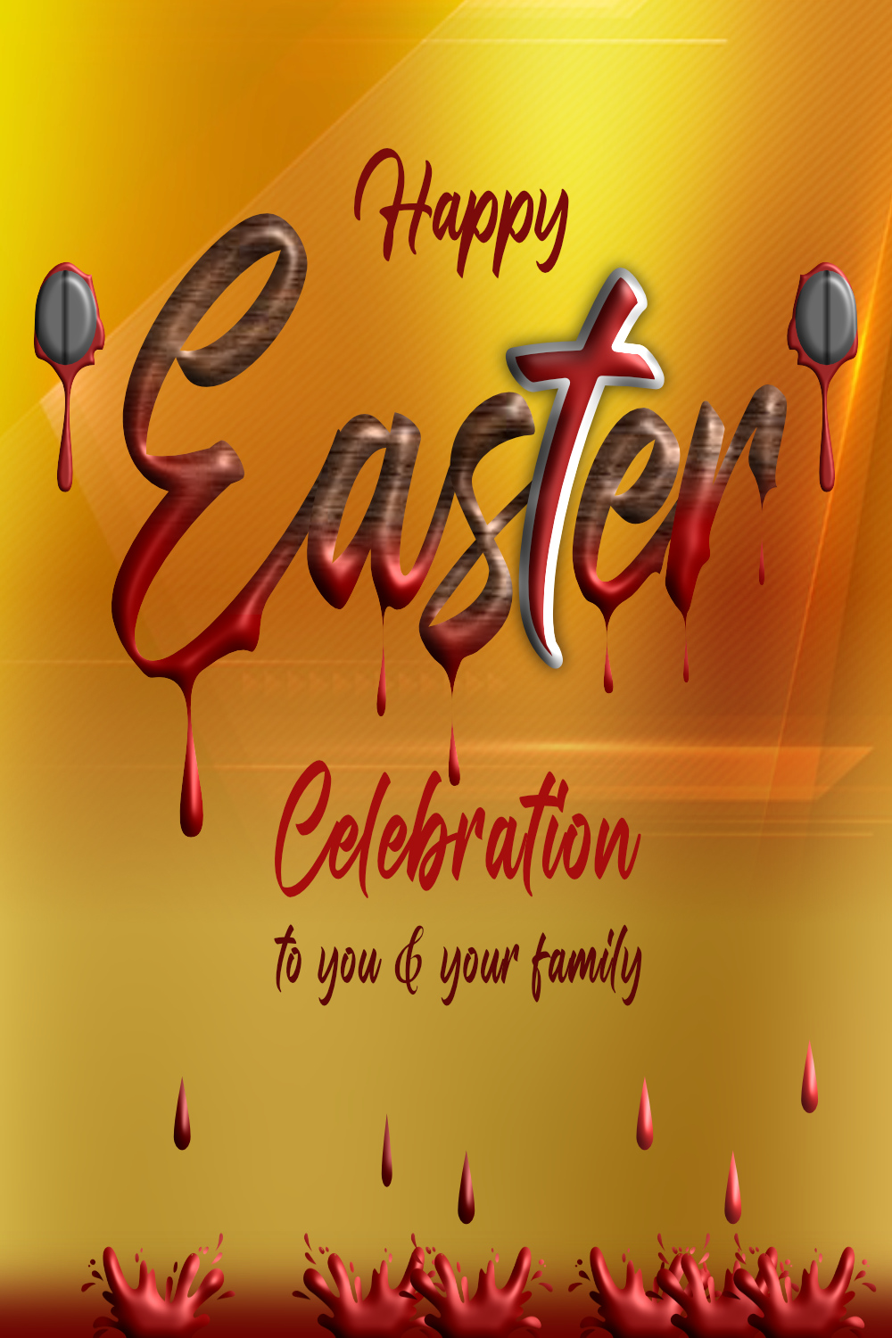 Easter Celebration Flyer/Card pinterest preview image.