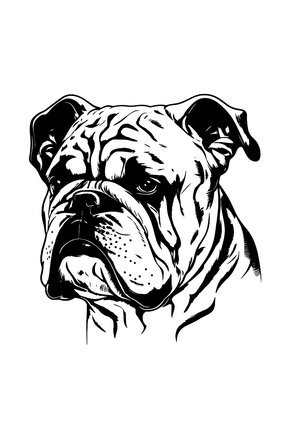 A Bulldog logo Illustration pinterest preview image.