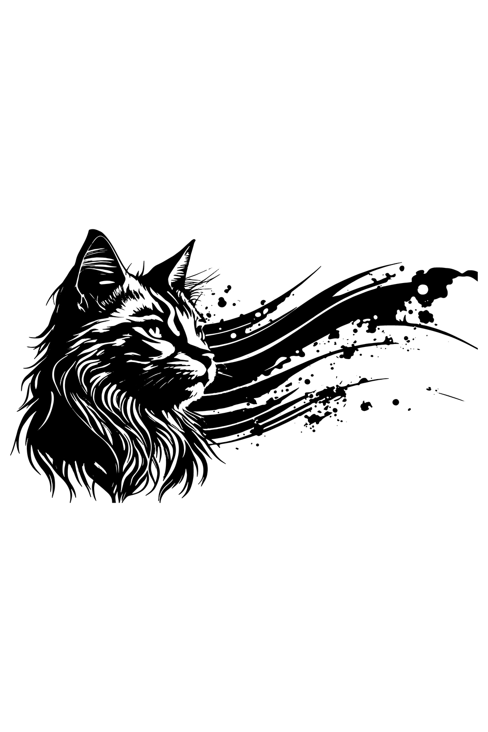 Beautiful Cat Logo Illustration pinterest preview image.