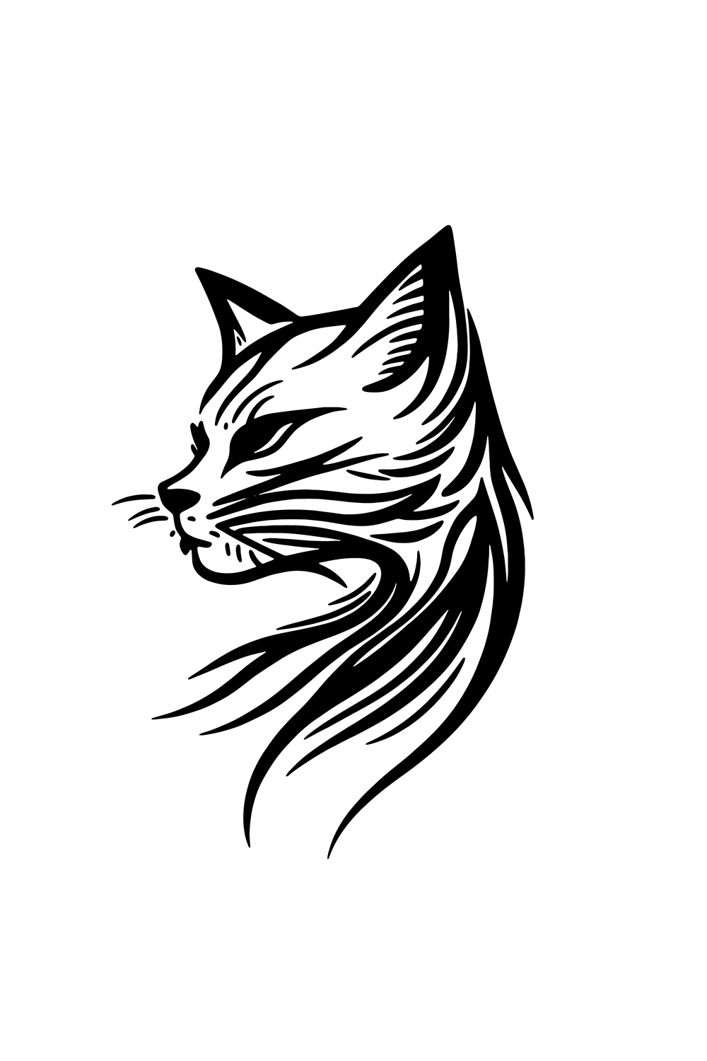 Beautiful Cat Logo Illustration pinterest preview image.