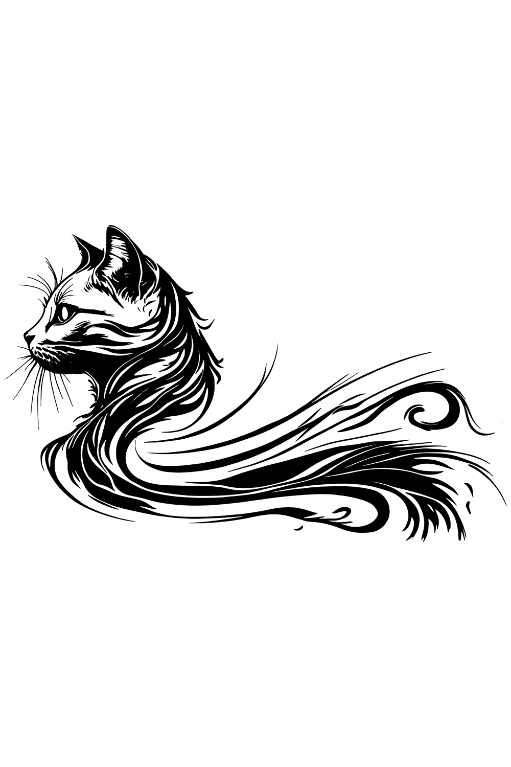 Beautiful Cat logo Illustration pinterest preview image.
