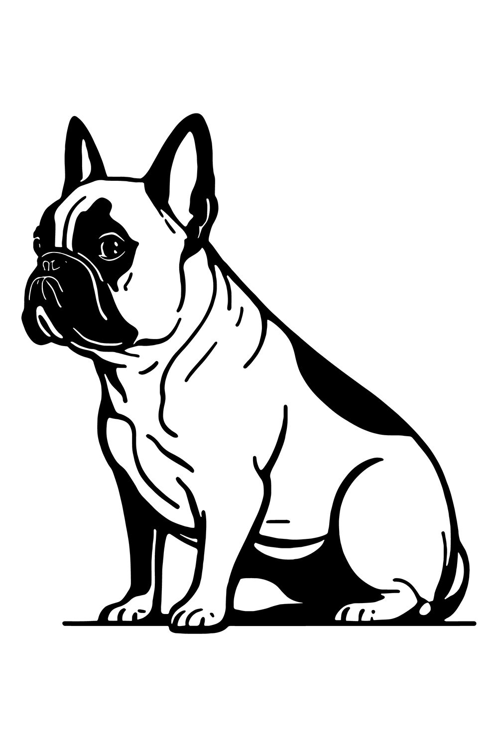 French bulldog Logo Illustration pinterest preview image.