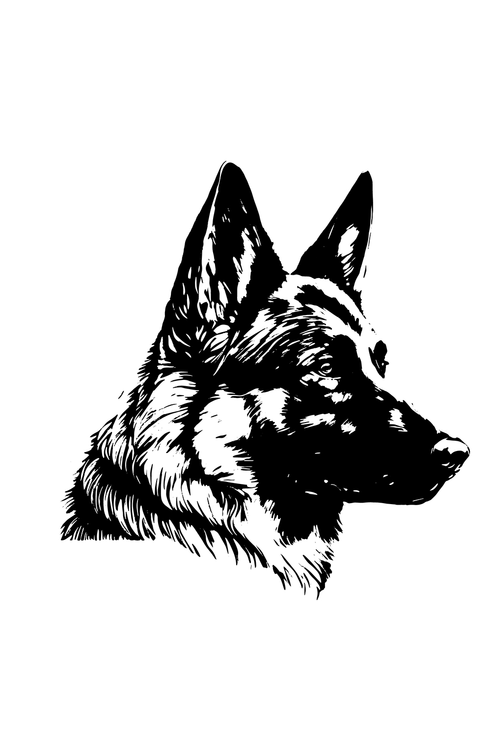 German shepherd Dog Logo Illustration pinterest preview image.