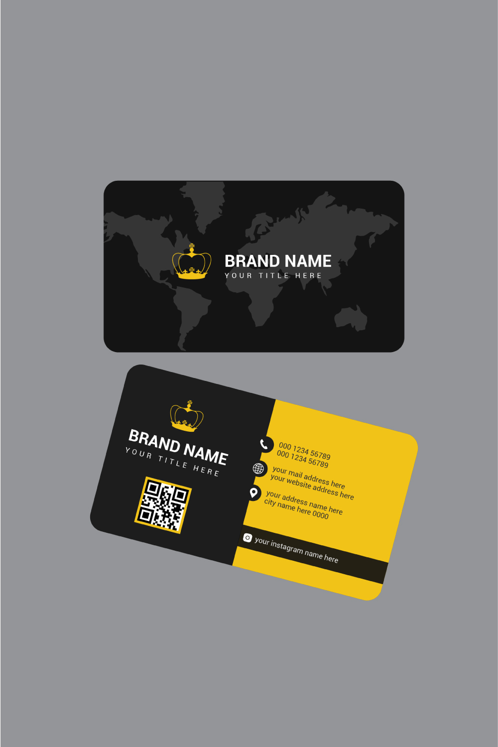 Corporate Business Card Template pinterest preview image.