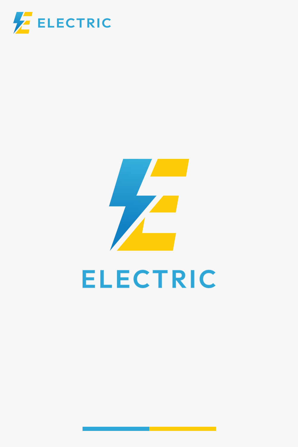 Electric Logo Template, E Letter Logo Design pinterest preview image.