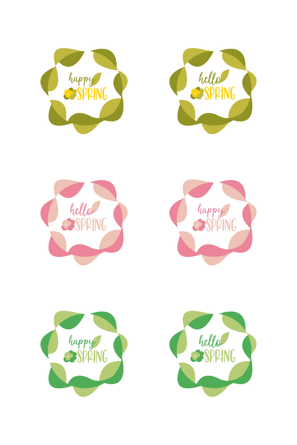 set of spring decorative collection vector design pinterest preview image.