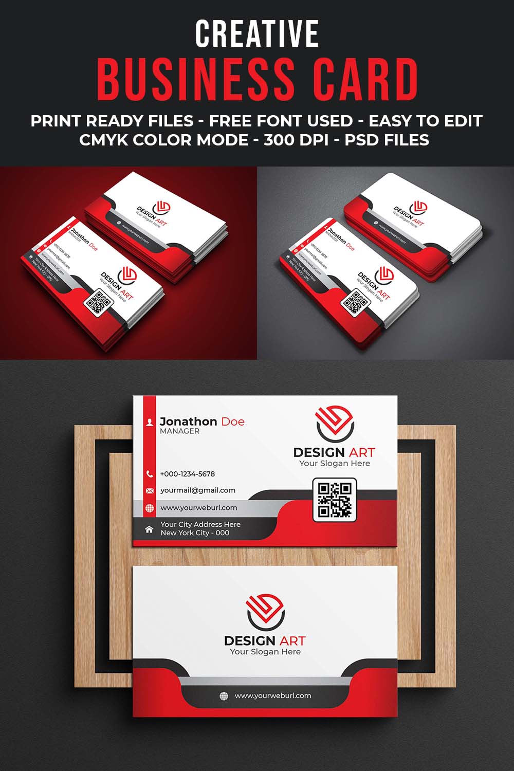 Modern Creative And Professional Business Card Template pinterest preview image.