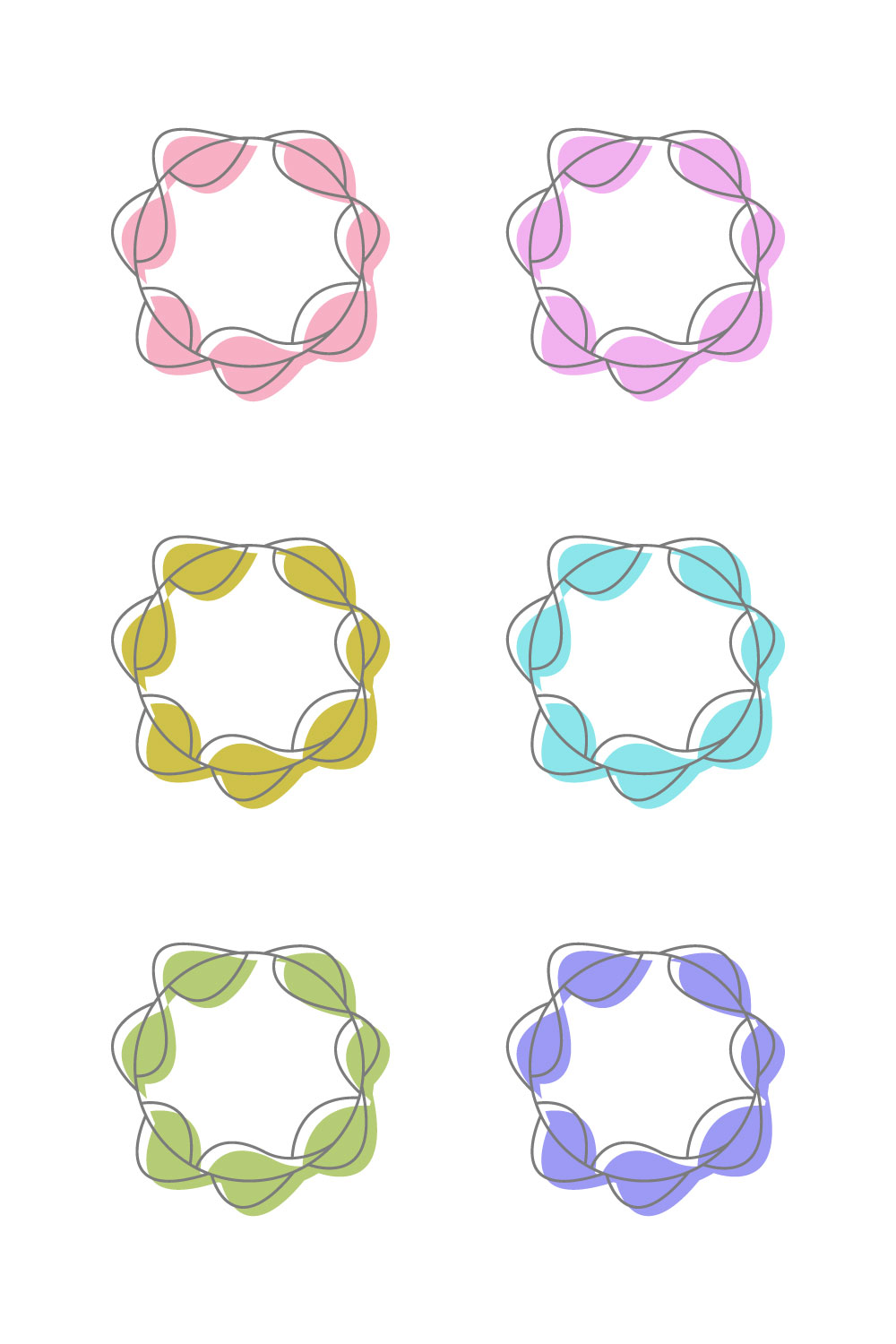set of floral frames collection vector design pinterest preview image.