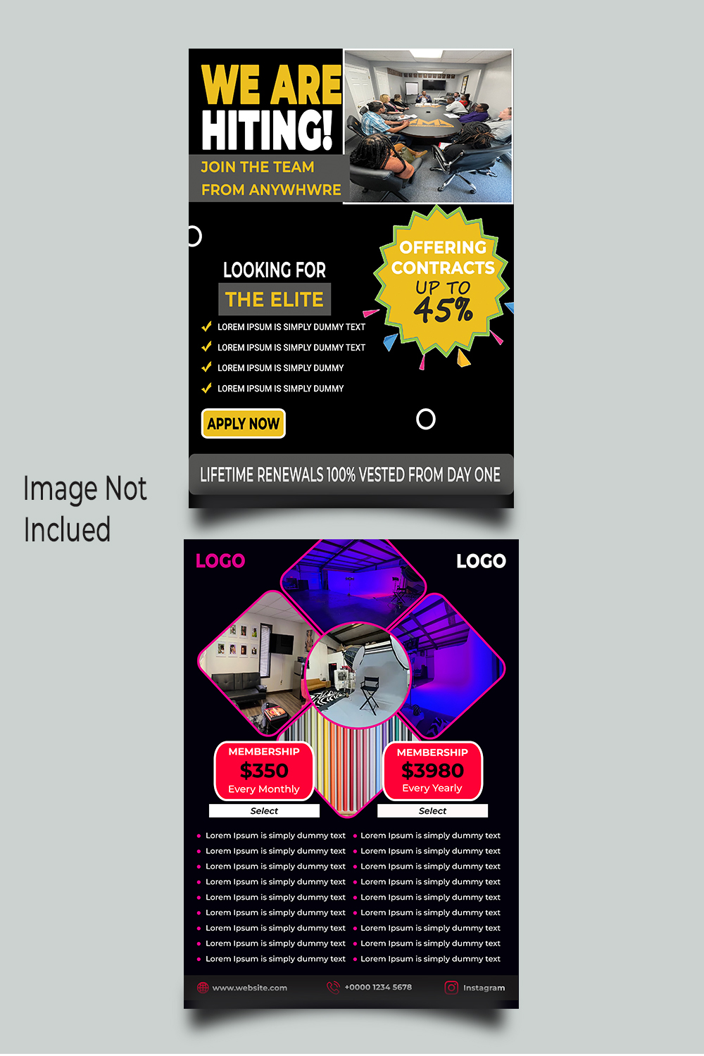 2 Business Flyer Template pinterest preview image.