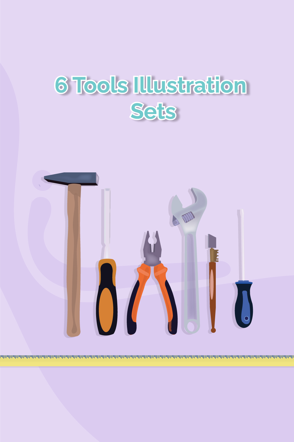 Tools Illustration Sets pinterest preview image.