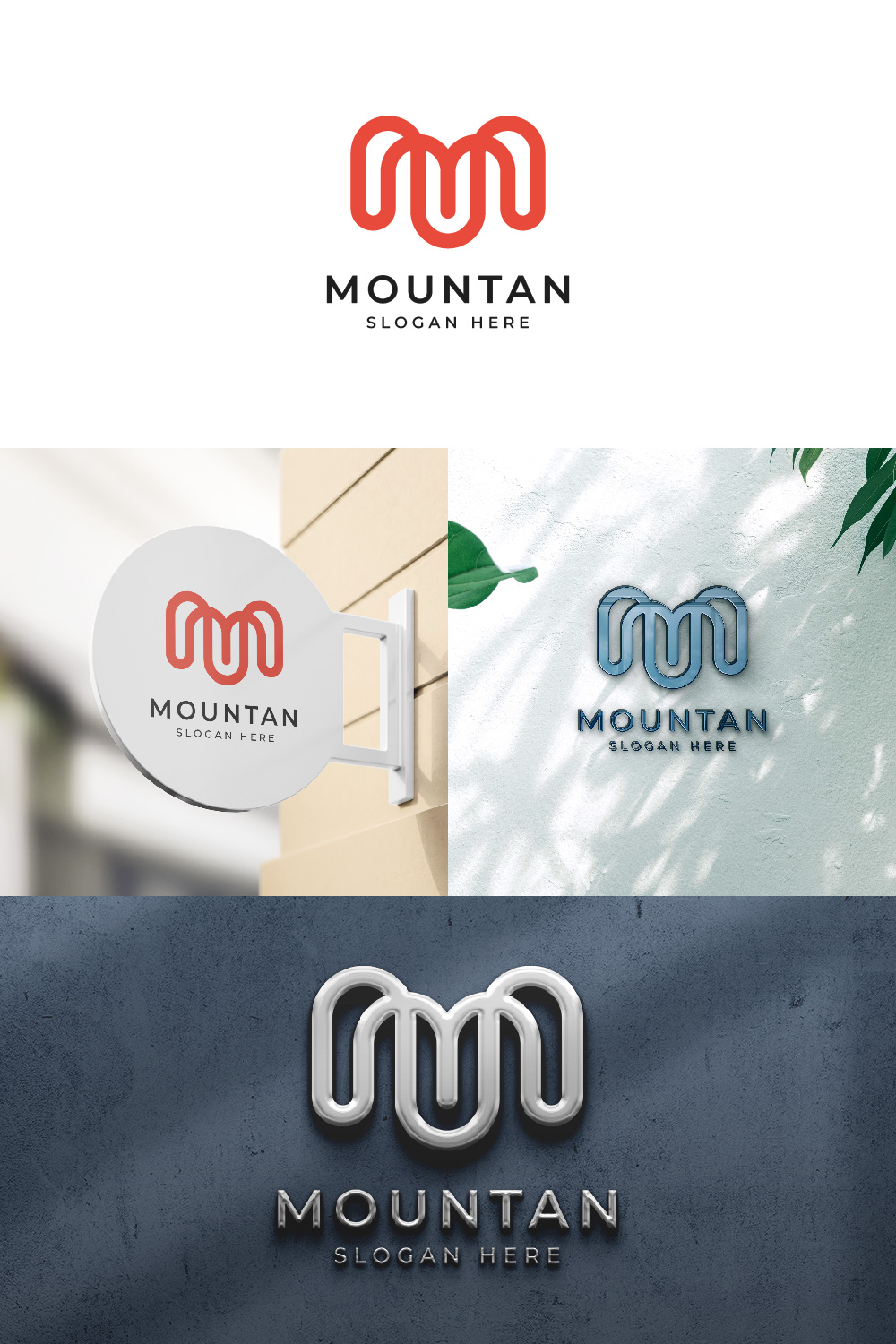 Mountan M Letter Logo pinterest preview image.