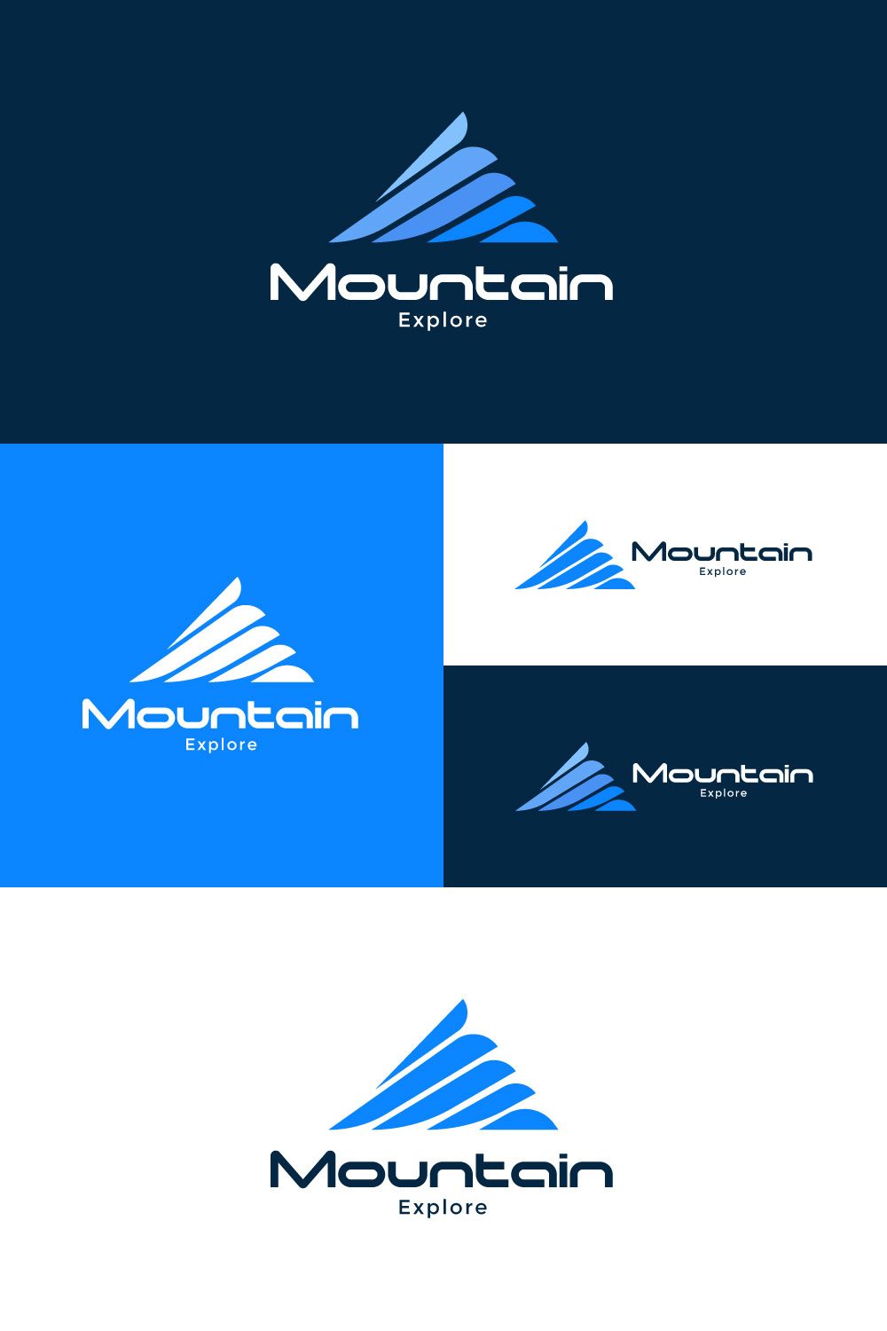 Mountain logo design template pinterest preview image.