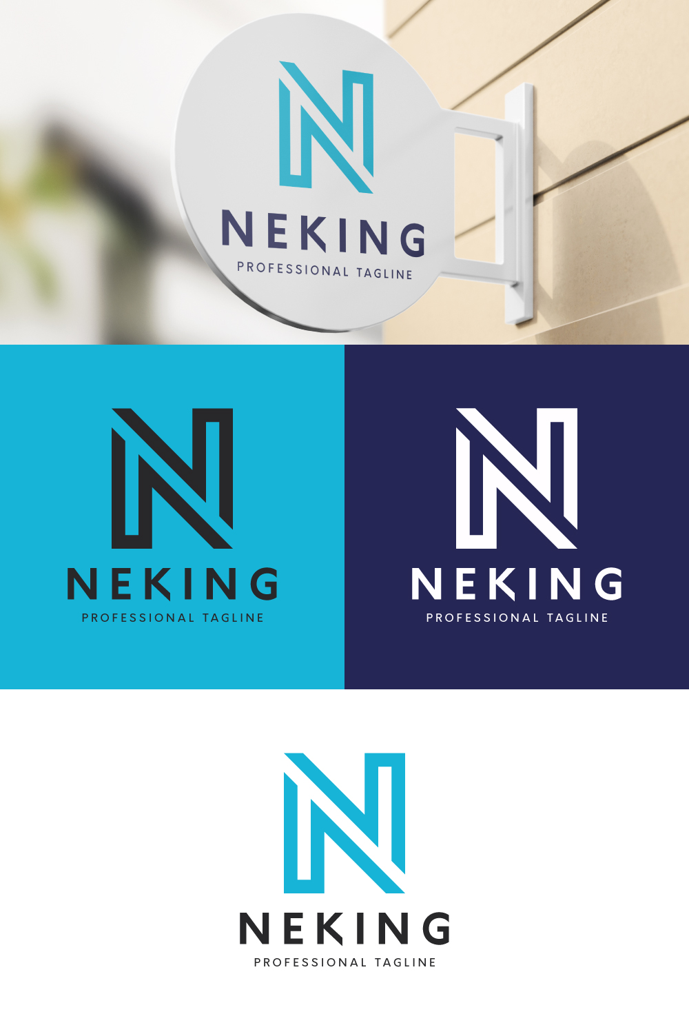 Neking Letter N Logo pinterest preview image.