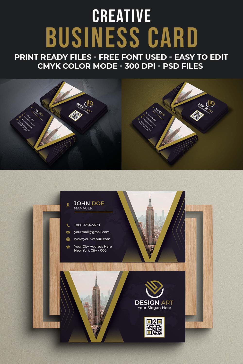 Modern Creative And Professional Business Card Template pinterest preview image.