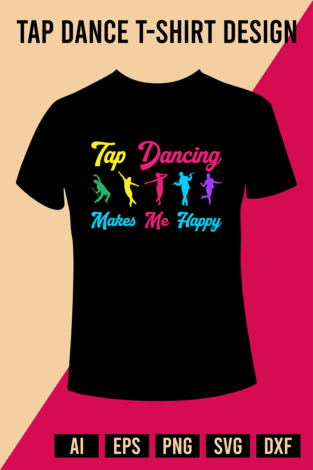 Tap Dance T-Shirt Design pinterest preview image.