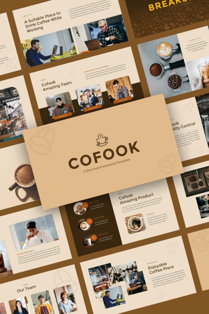 Cofook - Coffee Shop Presentation Google Slides Templates - MasterBundles