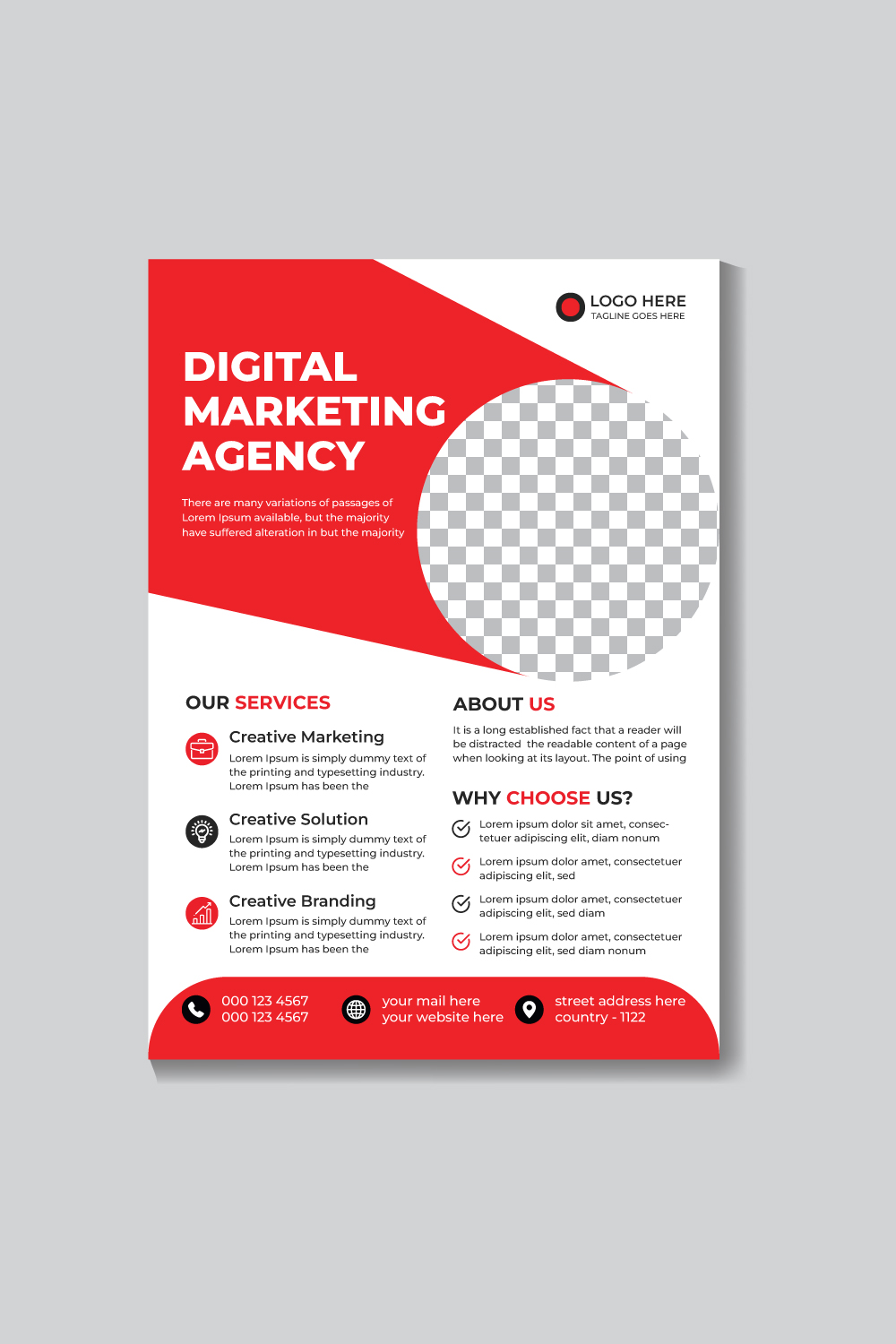 Professional Corporate Creative Modern Marketing Business Flyer Design Template pinterest preview image.